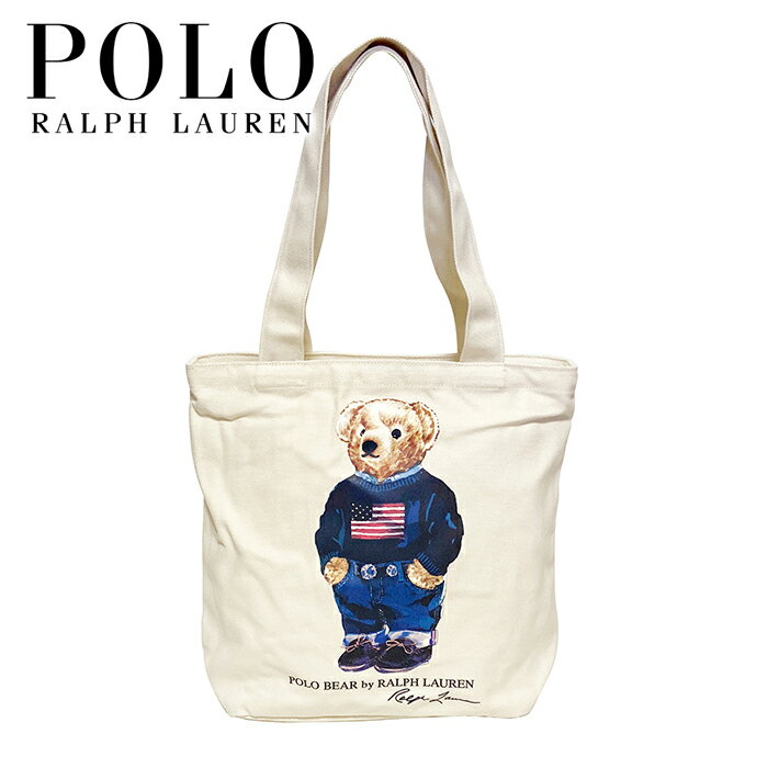 ラルフローレン 【30％OFF SALE】【レディース トートバッグ・ナチュラル】Polo Ralph Laurenポロ ラルフローレン”ラルフローレンポロベアキャンバストートバッグ”