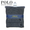 【30％OFF GW Special SALE】【メンズ レディース マフラー・グレー】Polo Ralph Laurenポロ ラルフローレン日本未入荷”ポロラルフローレンマフラー&ニットキャップセット”