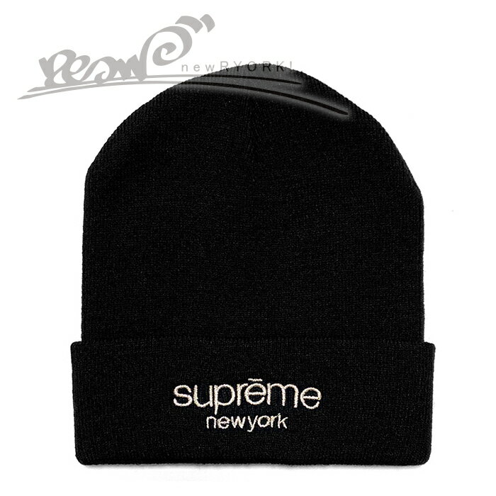 【送料無料】【楽ギフ_包装】【メンズ ニットキャップ・ブラック】Supremeシュプリーム【Metallic Classic Logo Beanie】【FW15BN6】”シュプリームメタリッククラシックロゴ刺繍ビーニー”