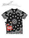 【送料無料】【あす楽対応】【楽ギフ_包装】【メンズ Tシャツ ブラック】Supremeシュプリーム【Supreme/HANES BANDANA TAGLESS TEES (2PACK)】【FW22A60】【M L】”シュプリームヘインズタグレスバンダナ柄Tシャツ2枚セット”