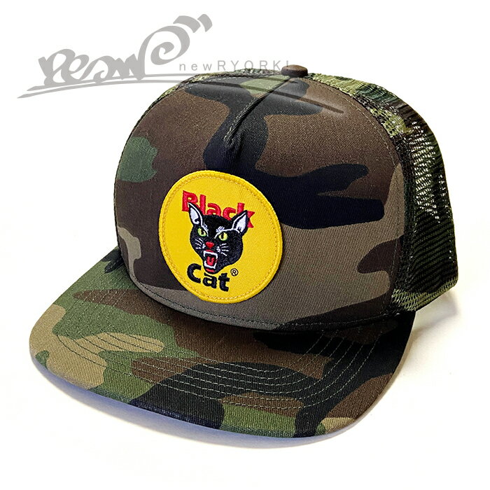 【送料無料】【楽ギフ_包装】【メンズ キャップ・ウッドランドカモ】Supremeシュプリーム【Black Cat Mesh Back 5-Panel】【SS24H40】”シュプリームブラックキャットメッシュバック5パネルキャップ”