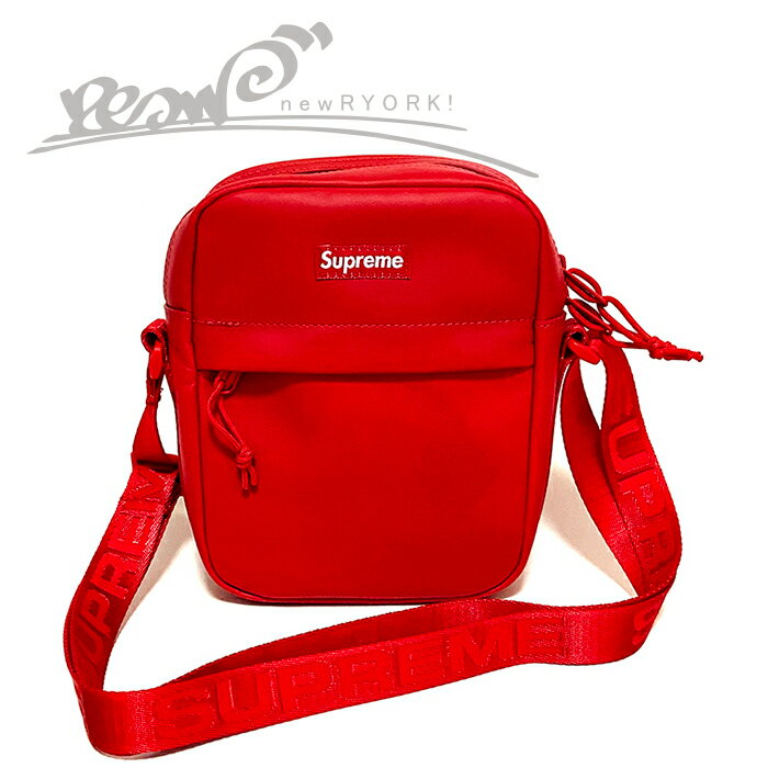 【送料無料】【楽ギフ_包装】【メンズ レディース ショルダーバッグ・レッド】Supremeシュプリーム【Leather Shoulder Bag】【FW23B17】”シュプリームレザーショルダーバッグ”