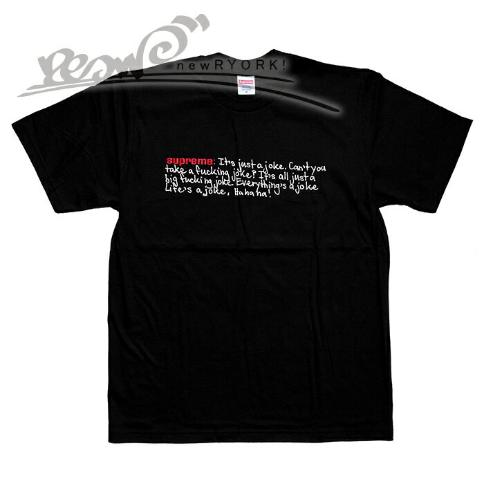 乐天商城 - 【送料無料】【楽ギフ_包装】【メンズ Tシャツ・ブラック】Supremeシュプリーム【Joke Tee】【FW25T52】【M L XL XXL】”シュプリームジョークTシャツ”