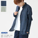 ARMEN(アーメン) コットンボイル ギンガムチェック レギュラーカラーシャツ(INAM1901CD)※1枚のみネコポス配送可能です。