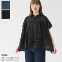 SOIL(ソイル) コットンボイル ドットプリント バンドカラーフレンチスリーブシャツ(NSL24011)※簡易包装で1枚のみネコポス配送可能です。