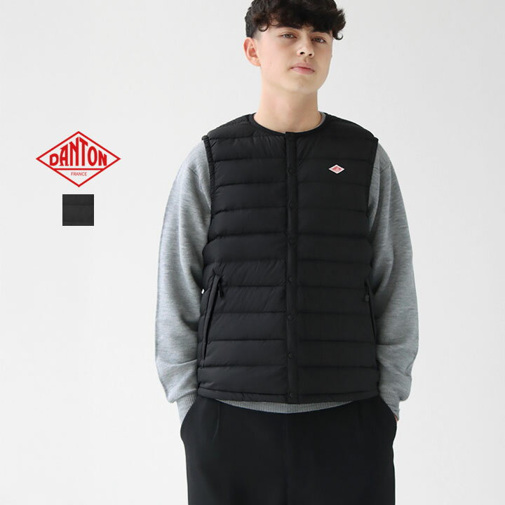 DANTON ダントン|メンズ クルーネック インナーダウン ベスト DT-A0026RRT