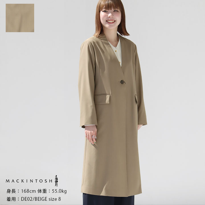 マッキントッシュ チェスターコート レディース 【正規販売店】MACKINTOSH(マッキントッシュ) ノーカラーチェスターコート(QUOTHQUAN)