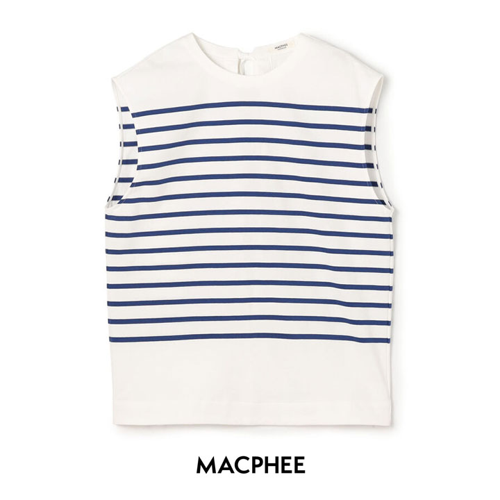 Rakuten - MACPHEE マカフィー｜パネルボーダー ノースリーブプルオーバー 12-03-62-03203