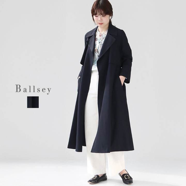 乐天商城 - Ballsey(ボールジィ) ウールギャバジン ガウンコート(11-08-01-08101)