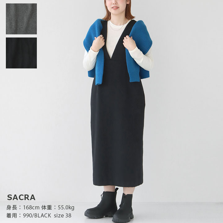 【20％OFF！】SACRA(サクラ) アルパカモヘヤ シャギージャンパースカート(123609041)