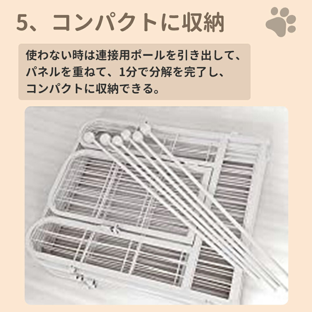 ご購入日より1年間の品質保証を提供いたし ご安心ください 万が一 不良などがあった場合 返品 交換を対応させていただきます １年保証 ペットサークル ペットフェンス 犬フェンス ケージ 愛犬の日 ペット うさぎ 小型犬 中型犬 折り畳み式 ロック 扉付き 室内屋外兼用