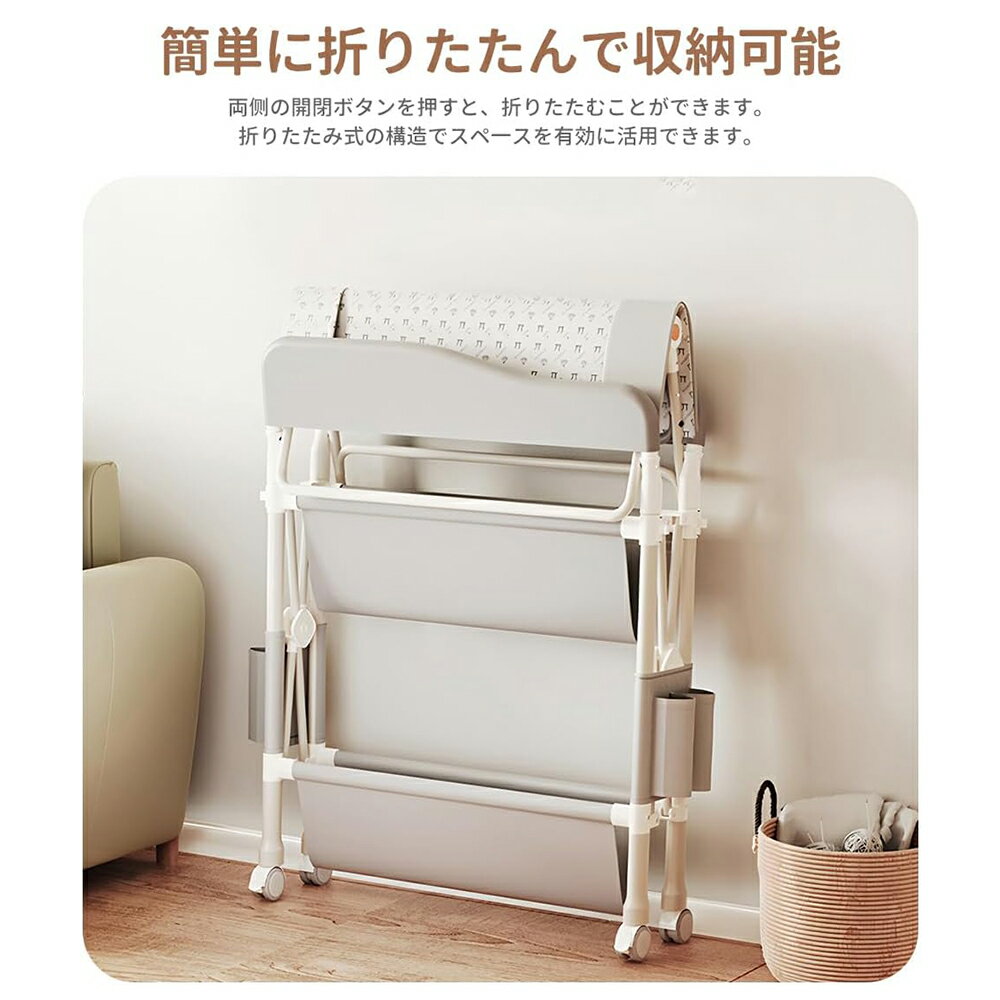 【BLACK FRIDAY！3000円OFFクーポンあり！P5倍！】Nijakise おむつ交換台 おむつ替え台 5段階高さ調整 折りたたみ キャスター付き 赤ちゃん オムツ替え おむつ ベビー 新生児 ベビーケア 乳幼児 子供 収納 収納棚 二年保証 移動便利 シンプル おしゃれ 子供部屋 出産祝い 3