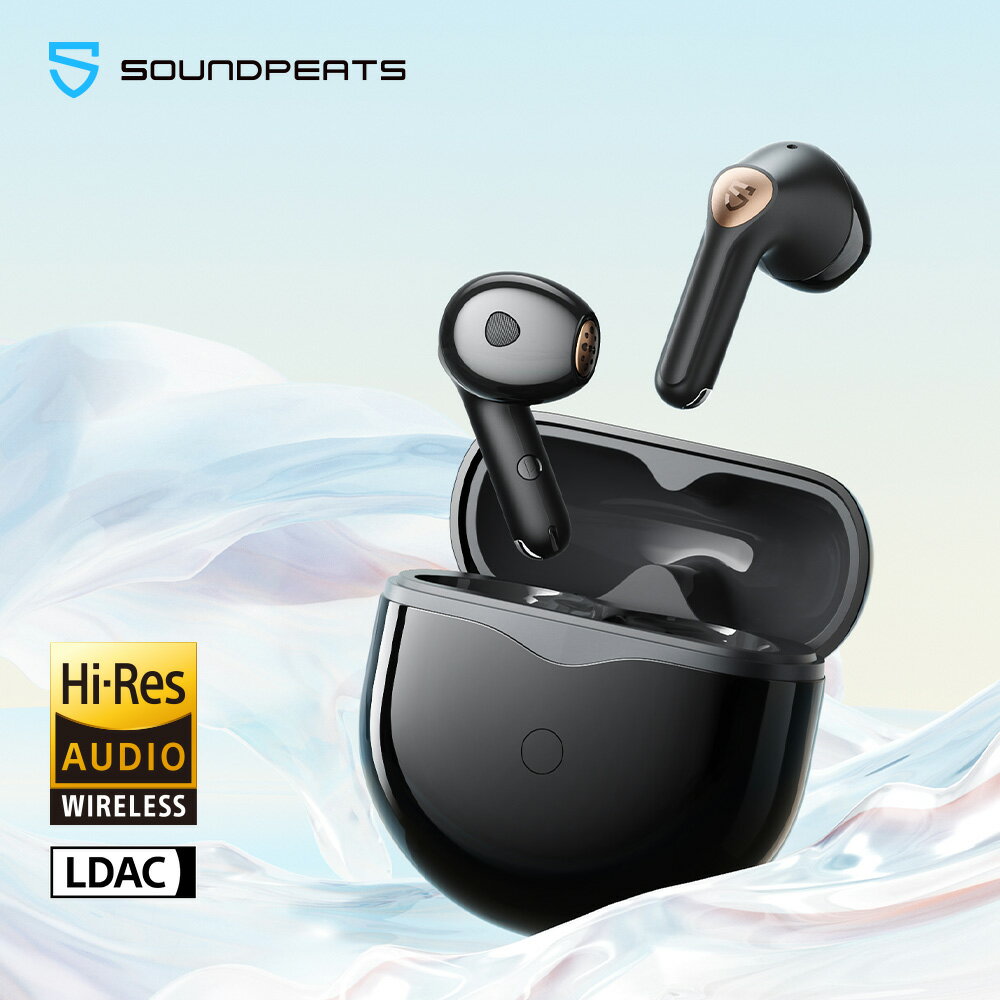 ワイヤレス イヤホン SOUNDPEATS Air4 lite Hi-Res認証 LDAC対応 ハイレゾ 完全ワイヤレスイヤホン Bluetooth5.3 マルチポイント機能 13mm大口径ダイナミックドライバー 高音質 通話ノイズリダクション 6基マイク付 片耳 専用アプリ