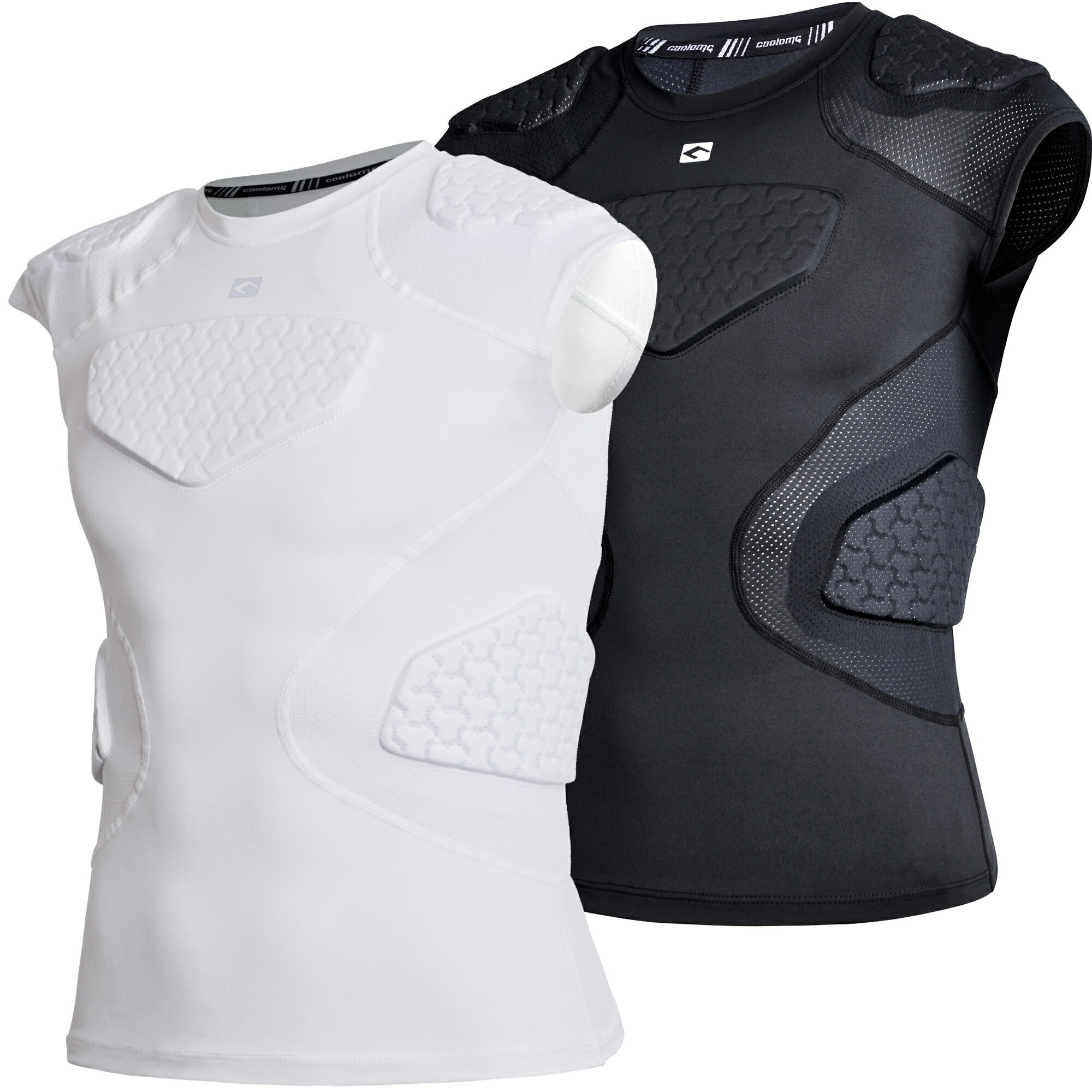 【COOLOMG/送料無料】胸部保護パッド、 5パッド圧縮シャツで、お子様のスポーツ中の安全性と快適さを確保しましょう。このシャツは、高密度EVAフォームパッド...