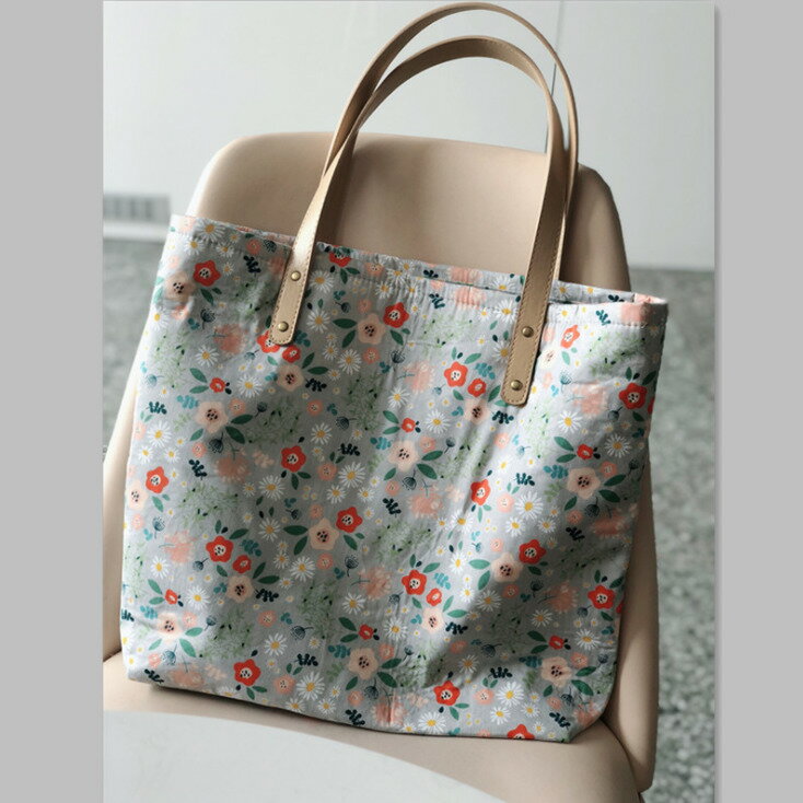 [무료 배송] 토트 가방 시바 세련된 코튼 여성 가방 어깨걸이 부드러운 가방 두께 있음 내 포켓 포함