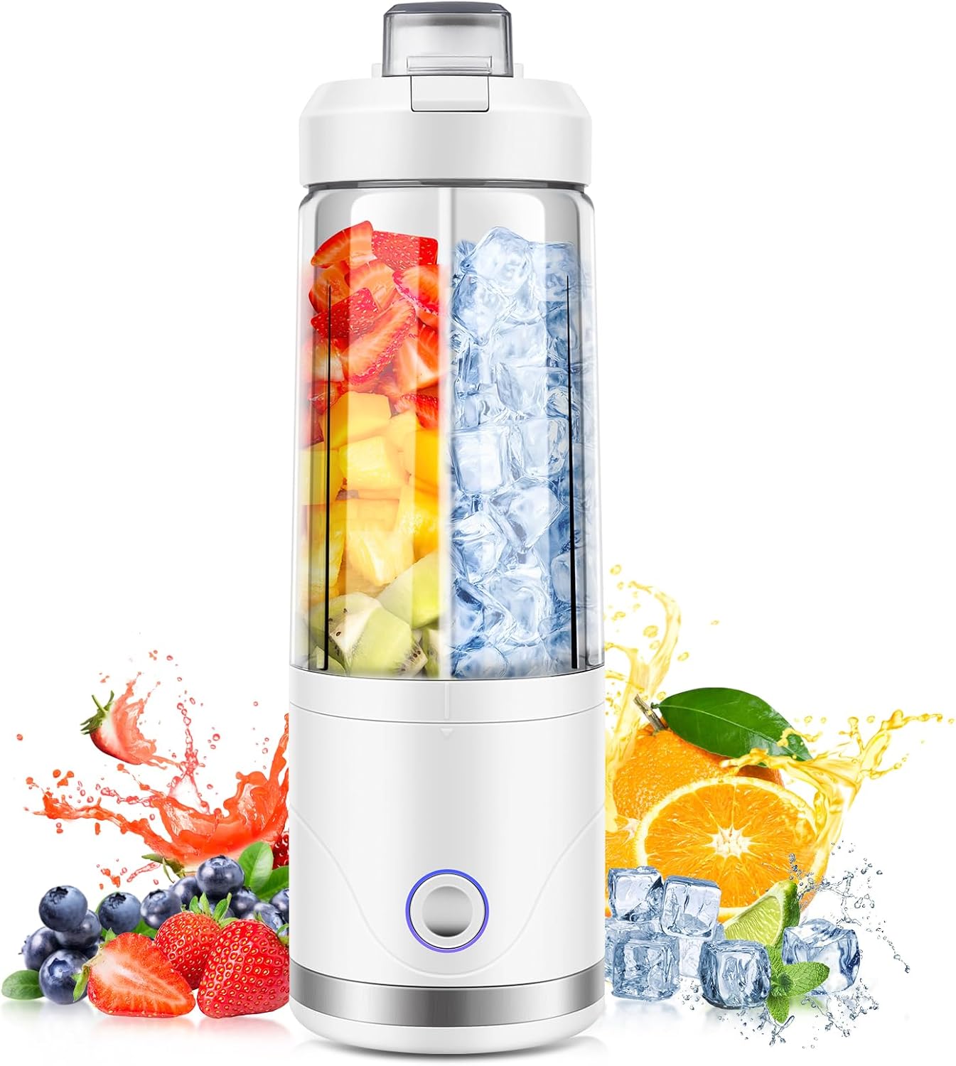 ブレンダー コードレス 650ml 大容量 ポータブルミキサー 氷も砕ける 高速回転 USB-C充電 4000mAh ミニミキサー スムージー フルーツ 野菜 プロテイン 離乳食対応 携帯ジューサー 小型 軽量 ジム オフィス アウトドア 旅行 一人用
