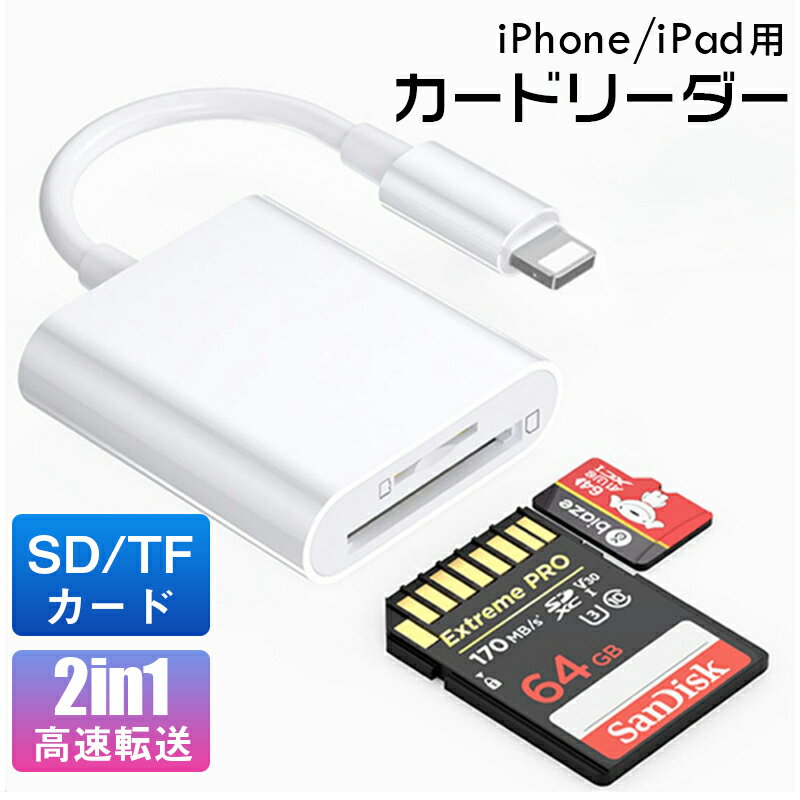 Lightning SD/TF カードリーダー 変換ア