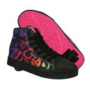 Heelys ヒーリーズ 子供 ジュニア キッズローラーシューズ 1WHEELタイプ VELOZ-BLACK/RAINBOW NYLON CANVAS HE101269 その1