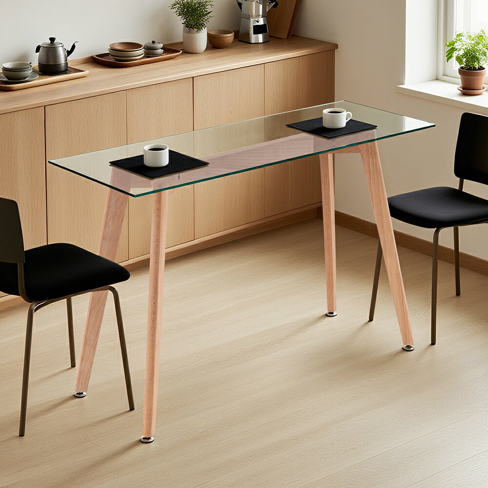【在庫一掃セール】Newvalue ガラステーブル 細長い コンソール サイドテーブル カウンターテーブル カフェテーブル 玄関テーブル ダイニングテーブル リ...