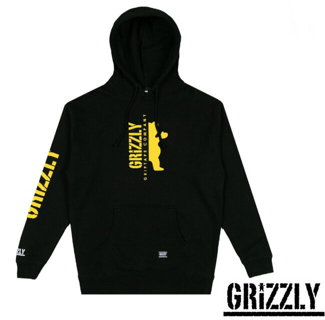 GRIZZLY グリズリー THE MIDDLE HOODY パーカー フード プルオーバー グリップテープ SKATE スケボー アウトドア BLACK