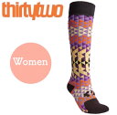 thirtytwo 32 サーティーツー WOMENS TONE SPECTRUM VAPOR SOCK ソックス 靴下 socks sox 女性用 レディース スノーボード スキー 雪山 冬 snow 寒さ対策 防寒 パーク BLACK