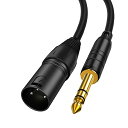 6.35mm to xlrケーブル,CableCreation TRS 6.35mm (1/4 インチ) オス to XLR オスケーブル 1.8M /ブラック