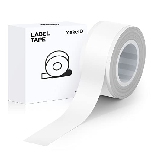 MakeID L1/Q1ラベルプリンタ&mdash;用紙全面ラベル ラベルシール 純正 感熱ロール紙 幅12長4m 手書き/値札/宛名/重量/番号/に適用 Android/IOS対応 (ホワイト)
