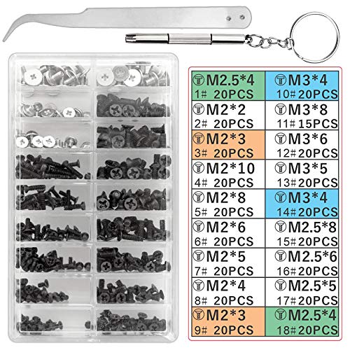 ノートPC用ネジ M2 M2.5 M3 + HDD M.2 SSD固定用平ネジセット 収納ケース付き 交換用ノートパソコンねじ 355本入りノート パソコンの修理、HDD M.2 SSD 固定の使用に最適です。この項目は、一連の様々なネジをノート パソコンの修理、HDD M.2 SSD 固定ができます。着用するのは耐久性、高品質の炭素鋼。人気のサイズ: M2、M2.5、M3 合計355本ねじ 入。収納ケース付きなので、全てのネジのを収納でき、簡単にお客様が必要とするサイズを 取得します。保管にとても便利です。