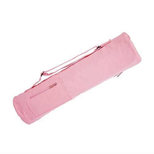 maxer yoga マックス 【8色】ヨガマットバッグ 100%コットンキャンバス ヨガマットケース ポケット付き トレーニング ジム フィットネス ピラティス用バッグ 多機能ストレージポケット シュリンクプルーフデザイン 持ち運び便利 ピンク ブラッ