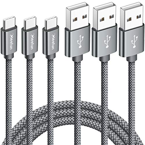 USB Type C ケーブル【1m 3本】CLEEFUN USB-A to USB-C 充電ケーブル 3A急速充電 QC3.0対応 高耐久 ナイロン編み タイプcケーブル Switch, Xperia 10II XZ3 XZ2 XZ1, Galaxy