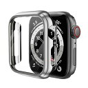 KIMOKU コンパチブル Apple Watch ケース Series Ultra/SE2/SE/8/7/6/5/4 40mm PC+TPE材質 保護ケース 高耐久 耐衝撃 コンパチブルアップルウォッチ ケース超軽量 保護カバー シルバー