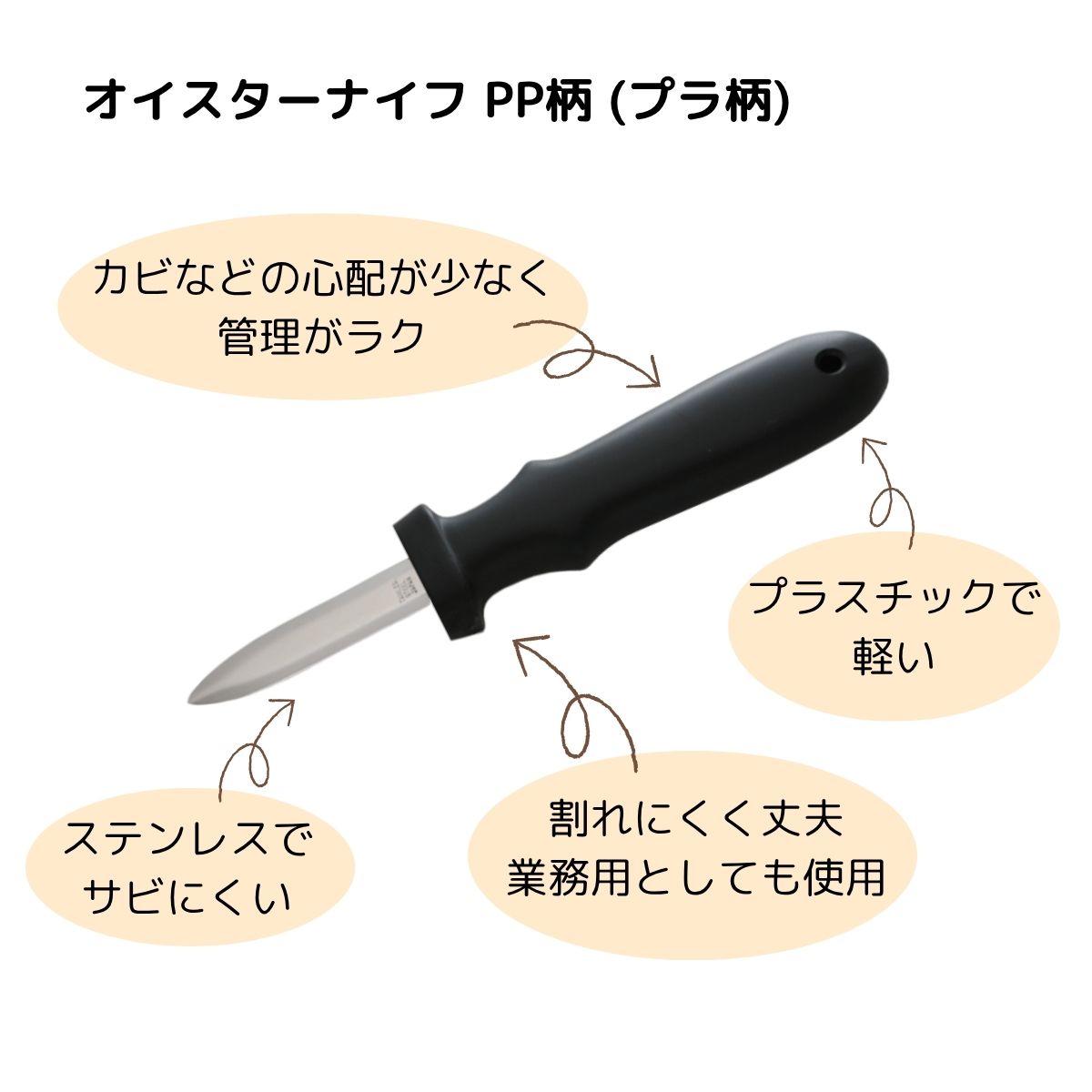 オイスターナイフ 小 PP柄 (プラ柄) 牡蠣専用ナイフ 日本製 関市製 キッチン用品 キッチンアイテム 牡蠣 牡蠣ナイフ 貝 牡蠣メス オイスター用ナイフ プラスチック 軽量 料理 キャンプ アウトドア バーベキュー BBQ 海鮮 牡蠣小屋 業務用 飲食 ステンレス ステン 人気 newworldnet-10013926 ニューワールドネット名品倶楽部 サンプル画像2