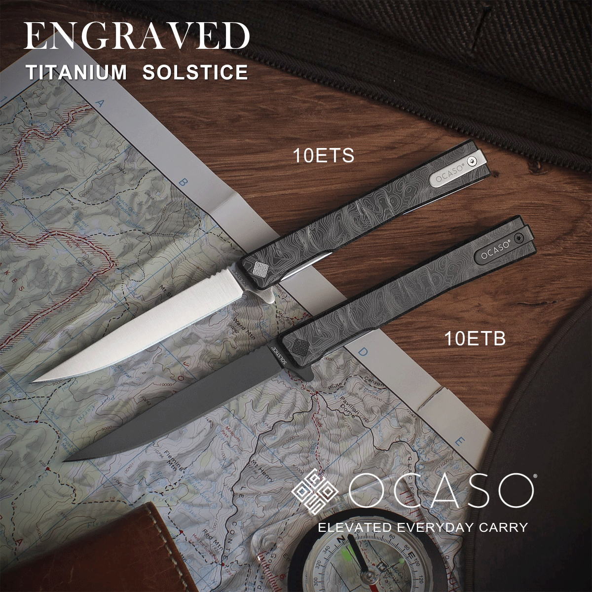 【SALE】 【ギフト対応可】 【OCASO公式】 オカソ ソルスティス トポグラフィック模様 ENGRAVED SOLSTICE ジェントルマンナイフ フォー...