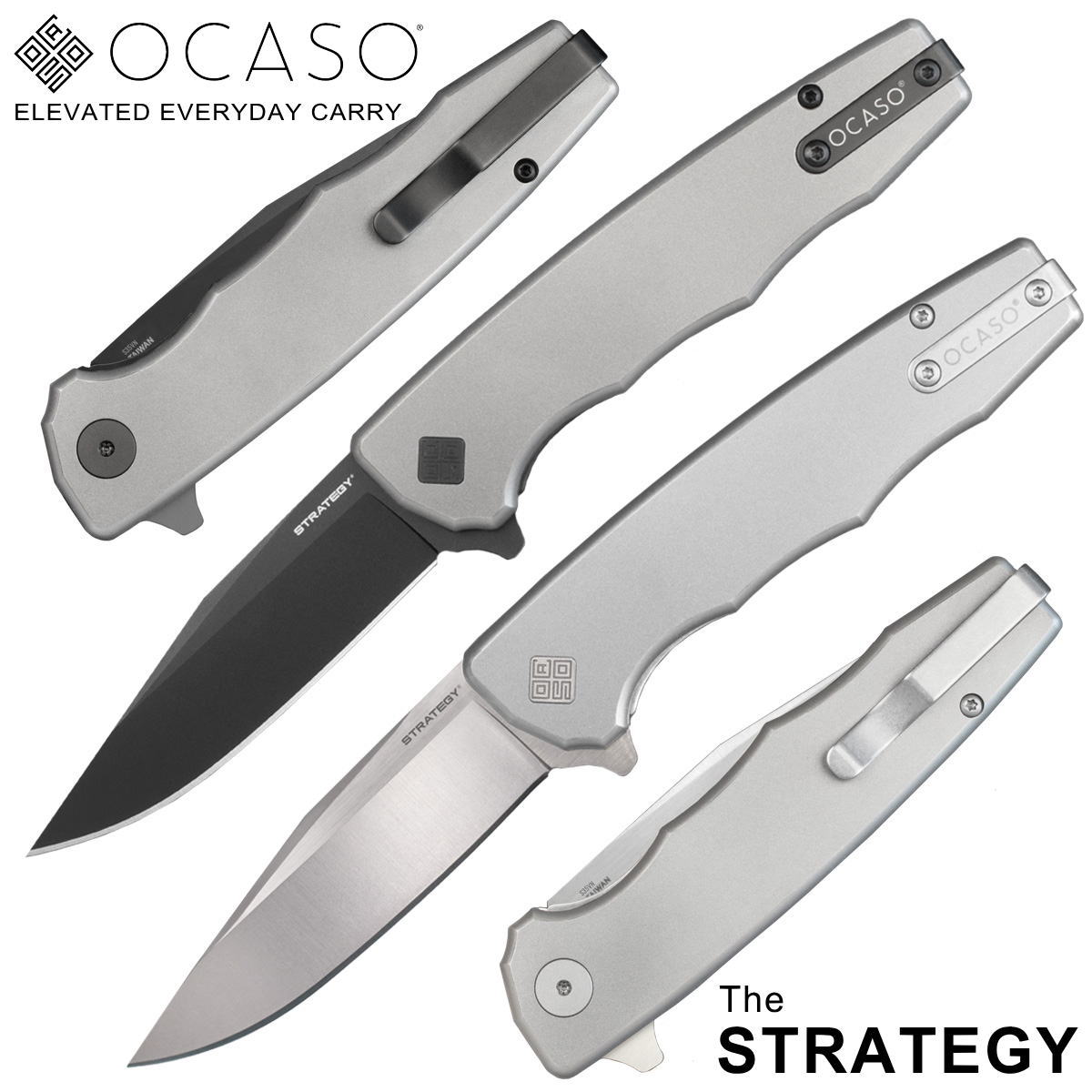 The STRATEGY クール&amp;スポーティー　洗練されたスポーツギア 静かに闘志を宿す大人のための折りたたみナイフ &nbsp; ベーシックなものだからこそ 確かなこだわりを シンプルで、強く、美しい スポーティーさとエレガンスさを兼ね備えたナイフ 機能美とスマートな造形美が融合したプレミアムギア 日常とアウトドア、都市と自然をシームレスに繋ぐ「クールでスポーティーな大人のツール」です。 登山やキャンプ、フィールドワークに。 都会的で静かな存在感が、行動派のあなたのライフスタイルを引き締めます。 趣味性と実用性の両立を求めるプロフェッショナルに。 &nbsp; 29TIS : サテン / チタニウム 29TIB : ブラックPVD / チタニウム 【CPM S35VN】 29TISと29TIBに採用された鋼材 CPM S35VN は 米国製の高級鋼材でナイフデザイナーのChris Reeve氏の協力のもと開発された 鋼材として知られ、世界中のカスタムナイフメーカーやハイエンドナイフブランドから 高い評価を受けています。優れた耐摩耗性による優秀な刃持ちに加え、ステンレス鋼として 高い耐食性を備えているため、日常使いからアウトドアまで幅広いシーンで活躍します。 鋭い切れ味、長く続く実用性能、そしてメンテナンス性。そのバランスに優れた、 現代を代表するナイフ鋼材のひとつです。 &nbsp; 【チタンハンドル】 軽量でありながら高い強度を持ち、錆に極めて強いチタンは、 航空宇宙分やでも使用される先進素材です。 手にした瞬間に感じる軽快な操作感と、金属ならではの確かな剛性管。 さらに使い込むことで生まれる独特の風合いは、所有する喜びを深めてくれます。 &nbsp; 【携帯性】 アクティブシーンに映えるコンパクトサイズ ポケットに収まるサイズ感 ハイク・釣り・自転車ツーリングなど、軽快に携行可能 【スペック】 ハンドル材質　：　チタニウム ブレード仕上げ　：　サテン or ブラックPVD 重量　：　約139g 刃長　：　約9cm 全長　：　約19.8cm 刃厚　：　約3.2mm 鋼材　：　CPM S35VN ロック機構　：　ライナーロック ※ベアリング内蔵(軽快に開閉) デザイナー　：　Mike Wallace &nbsp; &nbsp; &nbsp; &nbsp; &nbsp; OCASO (oh-kah-soh)はスペイン語で「夕焼け」を意味します。 OCASOは南カリフォルニアのオハイオ・バレーを拠点としており この地域は「ピンク・モーメント」で伝説的な場所であり、日没直前には 谷を縁取る山脈が一瞬ピンク色に輝きます。 &nbsp; 南カリフォルニアを拠点とするOCASOは、高級紳士用、エグゼクティブ用、 日常携帯用 (EDC) ポケットナイフを専門としています。OCASOのナイフは一流の ナイフ職人によってデザインされ、細部にまで細心の注意を払い、高品質な クラフトマンシップと優れた機能を備えています。最高級の素材と洗練された エレガントなデザイン学を用いて最高品質のナイフを作る事に努めています。 それがOCASOのナイフの背景にある目的です。 &nbsp; OCASOの創業者リック・バルデスは大手ナイフメーカーの元幹部で、 ナイフ業界に20年携わってきました。OCASOは洗練された万能で個性的な ポケットナイフを製造しております。オフィスからアウトドアまで、お客様の 伴侶となるようデザインする事を目的としております。 贈り物としても 誕生日・父の日・記念日のギフトに スポーツマン・アウトドア愛好家への贈り物 古くは「お守り刀」を贈る風習もありましたが、 昨今では刃物は ”未来を切り開く” として縁起の良い贈り物として プレゼントされる方も増えています。 当店では無料でギフトラッピングにも 対応させて頂きます。 ニューワールドネット名品倶楽部 ニューワールドネット名品倶楽部を運営する （株）北正は、「刃物の街」岐阜県関市で 創業から約70年以上にわたり一貫して刃物を 取り扱っております。 岐阜県関市を中心に、優れた刃物を 提供する事をモットーにしており、 長年にわたる豊富な経験と実績をもとに、 刃物のプロによって選定された刃物 (ナイフ、包丁をはじめハサミ、爪切り等)は 信頼できるものばかり。