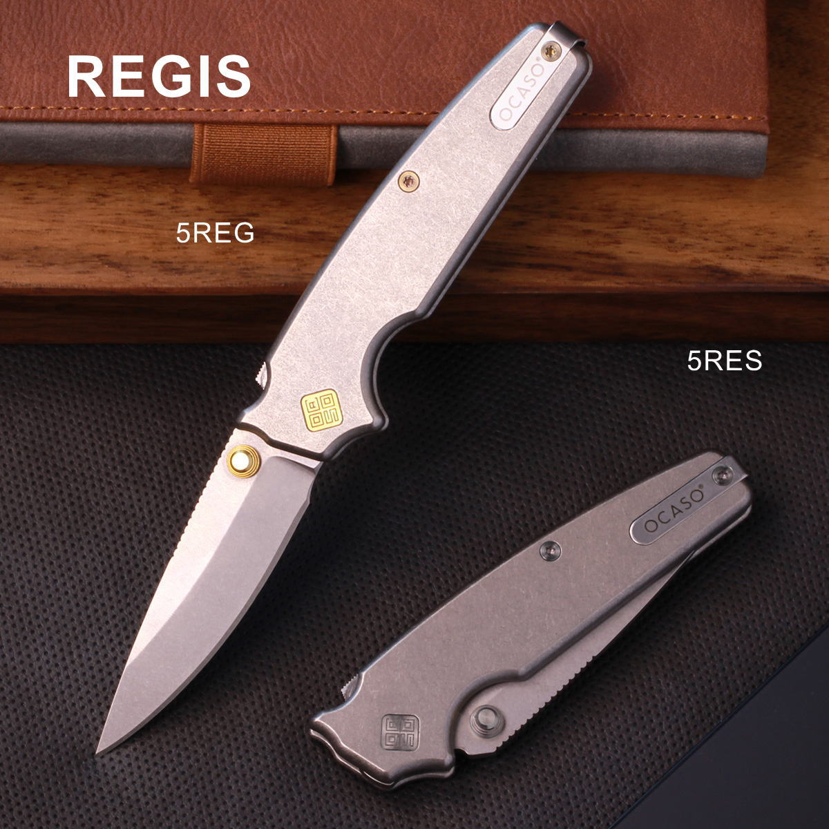 REGIS 革新的な技術、最高峰の素材、そして妥協のないクラフトマンシップ 本物を求めるナイフユーザーの期待に応える一本 最先端の素材とアンドリューデムコ氏の革新的な特許技術が融合した プレミアムフォールディングナイフ ロックシステム : シャークロック デムコ氏の代表するロックシステム デムコ氏が特許を取得した革新的なロック機構 極めて高いロック強度とスムーズな操作性を実現し、 安全性・耐久性・操作性を兼ね備える &nbsp; ハンドル : グレード5チタニウム 航空宇宙産業、医療などの高度な分野でも使用される グレード5チタニウム(6AI-4V)を採用 軽量でありながら非常に高い強度を持ち、優れた耐食性と耐久性を備える 精密加工による美しい質感と剛性のある握り心地は長年の使用にも応える プレミアムな仕上がり &nbsp; ブレード : CPM マグナカット 最高水準のナイフ鋼材CPMマグナカット 優れた耐食性、耐摩耗性、靭性を高次元で両立 切れ味の持続性にも優れ、抜群のパフォーマンスを発揮する 現在注目の素材 &nbsp; 5REG : レジス ストーンウォッシュ ゴールド 5RES : レジス ストーンウォッシュ サテン ハンドル材質　：　グレード5チタニウム (6AI-4V) ハンドル仕上げ　：　ストーンウォッシュ ハンドル長　：　10.8cm ブレード　：　CPM マグナカット (HRC61 - 63) ブレードタイプ　：　フラット ブレード仕上げ　：　ストーンウォッシュ 重量　：　約99g 刃長　：　約7.6cm 刃厚　：　3.2mm 全長　：　約18.4cm ロック機構　：　シャークロック 生産地　：　米国 &nbsp; 刃物ですので取扱いには十分ご注意ください。 正当な理由なくこの商品を携帯することは法令により禁止されております。 20歳未満の方のご購入はご遠慮ください。 &nbsp; &nbsp; OCASO (oh-kah-soh)はスペイン語で「夕焼け」を意味します。 OCASOは南カリフォルニアのオハイオ・バレーを拠点としており この地域は「ピンク・モーメント」で伝説的な場所であり、日没直前には 谷を縁取る山脈が一瞬ピンク色に輝きます。 &nbsp; 南カリフォルニアを拠点とするOCASOは、高級紳士用、エグゼクティブ用、 日常携帯用 (EDC) ポケットナイフを専門としています。OCASOのナイフは一流の ナイフ職人によってデザインされ、細部にまで細心の注意を払い、高品質な クラフトマンシップと優れた機能を備えています。最高級の素材と洗練された エレガントなデザイン学を用いて最高品質のナイフを作る事に努めています。 それがOCASOのナイフの背景にある目的です。 &nbsp; OCASOの創業者リック・バルデスは大手ナイフメーカーの元幹部で、 ナイフ業界に20年携わってきました。OCASOは洗練された万能で個性的な ポケットナイフを製造しております。オフィスからアウトドアまで、お客様の 伴侶となるようデザインする事を目的としております。 贈り物としても 誕生日・父の日・記念日・退職祝い・バレンタインなどのプレゼントに最適です。 古くは「お守り刀」を贈る風習もありましたが、 昨今では刃物は ”未来を切り開く” として縁起の良い贈り物として プレゼントされる方も増えています。 当店では無料でギフトラッピングにも 対応させて頂きます。 ニューワールドネット名品倶楽部 ニューワールドネット名品倶楽部を運営する （株）北正は、「刃物の街」岐阜県関市で 創業から約70年以上にわたり一貫して刃物を 取り扱っております。 岐阜県関市を中心に、優れた刃物を 提供する事をモットーにしており、 長年にわたる豊富な経験と実績をもとに、 刃物のプロによって選定された刃物 (ナイフ、包丁をはじめハサミ、爪切り等)は 信頼できるものばかり。