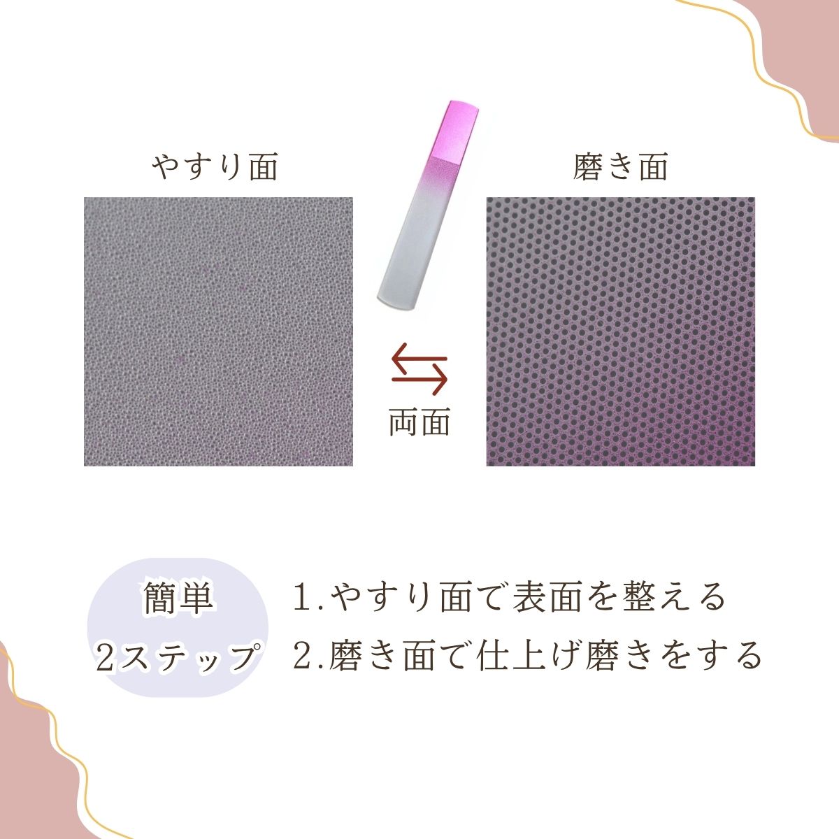 【チェコガラス】爪磨き つめヤスリ 粗削 / 仕上げ 爪やすり 人気 ネイルケア ネイル用品 介護 医療 シニア こども 衛生用品 エチケット用品 シンプル 簡単 ピカピカ 光沢 ネイルファイル 身だしなみ 美容 美粧 スリム 自爪 育爪 ケア商品 きれい 軽い 軽量 携帯 newworldnet-10015357 ニューワールドネット名品倶楽部 サンプル画像2