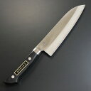 無印 割込み V金ゴールド 口金溶接 黒合板柄 三徳 170mm