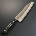 無印 割込み V金ゴールド 口金無し 黒合板柄 三徳 170mm