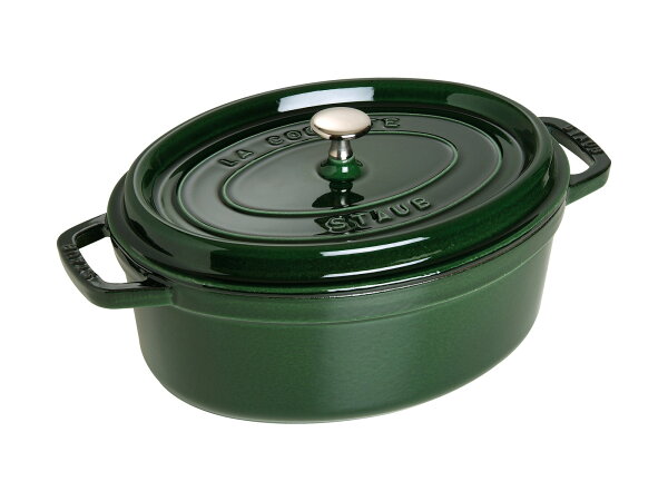 ニューワールドネット名品倶楽部の【ギフト対応可】ストウブ 【staub】 ピコココット オーバル バジルグリーン 33cm 選べる無料ラッピング キッチン用品 キッチングッズ 調理器具 調理用品 両手 鍋 IH対応 オシャレ シンプル 鋳鉄 鋳物 直火 オーブン アウトドア キャンプ|詳細画像