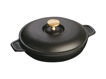 ストウブ 【staub】 ラウンド ホットプレート (蓋付)20cm ブラック 40509-579