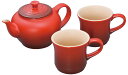 ルクルーゼ 【LE CREUSET】 ティーポット＆マグ(SS)(2個入り)セット 910296-00