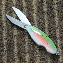 【 限定1丁】【関市製】 魚型フォールディングシザーズ リング付き レインボートラウト ユニークデザイン 携帯用ミニはさみ 日本製 アウトドア 釣り キャンプ ...
