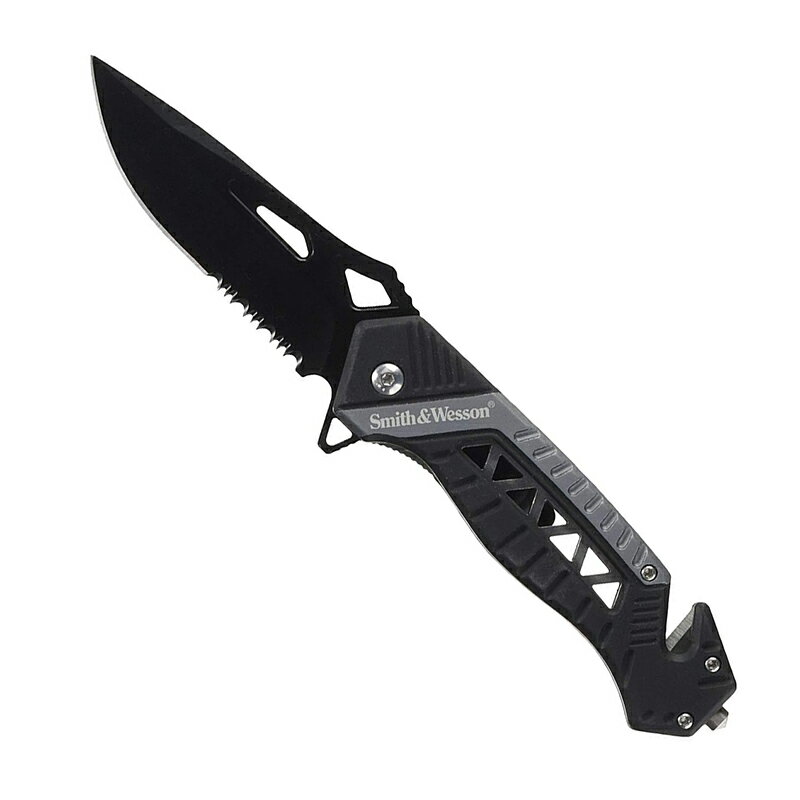 【ギフト対応可】スミス&ウェッソン / Smith & Wesson SW608S S&W フォールディングナイフ ブラック/グレー 半波刃 選べる無料ラッピン...