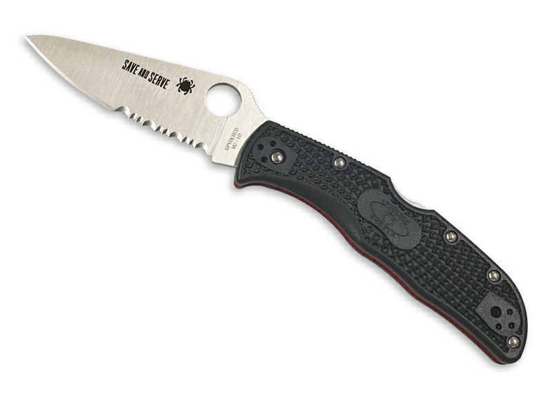 【ギフト対応可】スパイダルコ / SPYDERCO エンデラ レッドライン 半波刃 C243FPSBKRD 選べる無料ラッピング ナイフ アウトドアナイフ サバ...