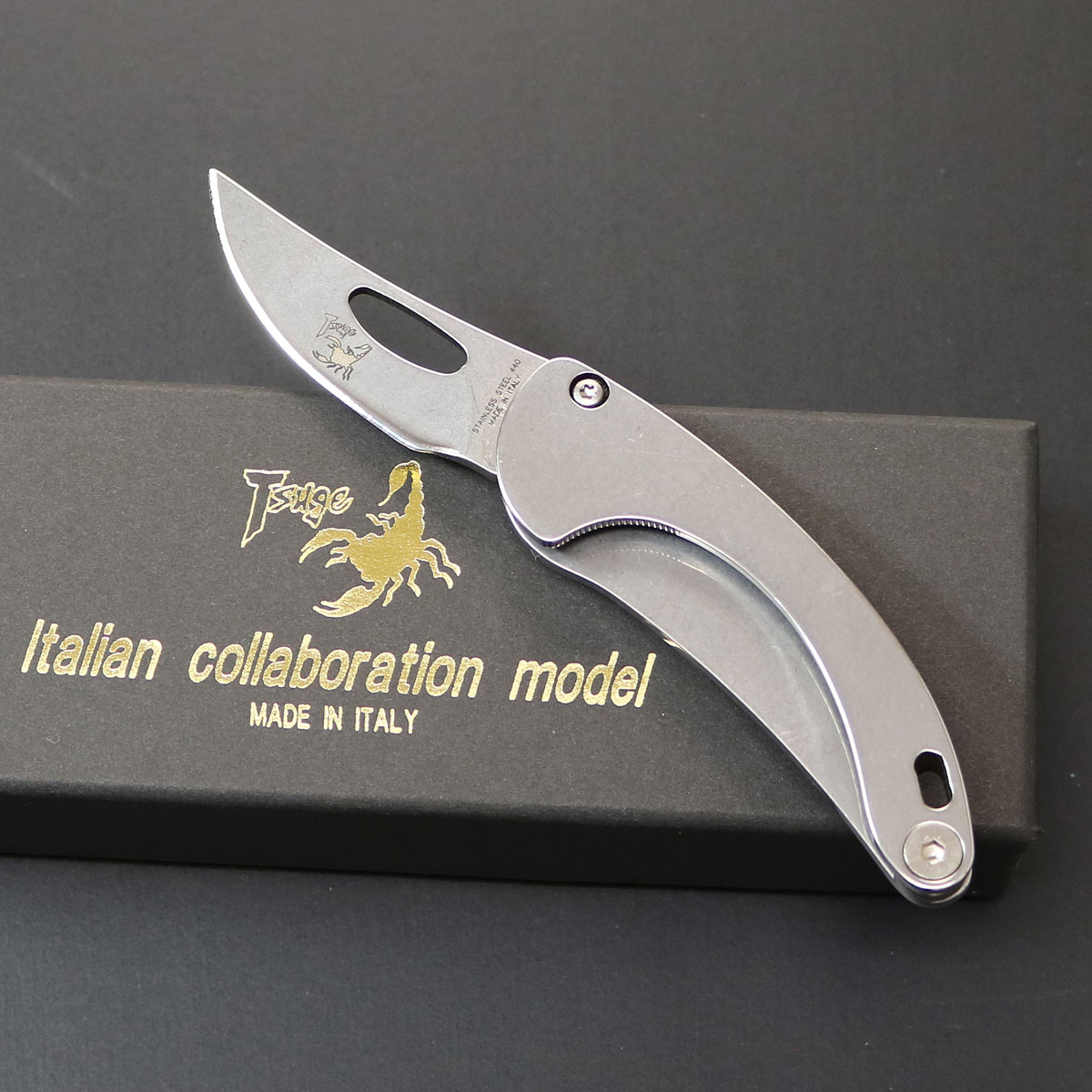 【レア】1丁限定【柘植】 TSUGE LUNA (ポリッシュ仕上げ) TG-7 アウトドア サバイバル 折りたたみナイフ フォールディングナイフ シルバー かっ...