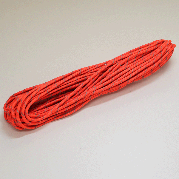 R&W ROPEパラコード パラシュートコード ネオンオレンジR 50ft (約15m) 直径4mm ハンティング アウトドア ガイドロープ ひも テントロープ ハンドメイド ブレスレット キャンプ リード ブレスレット 編み クラフト アクセ 登山 ストラップ