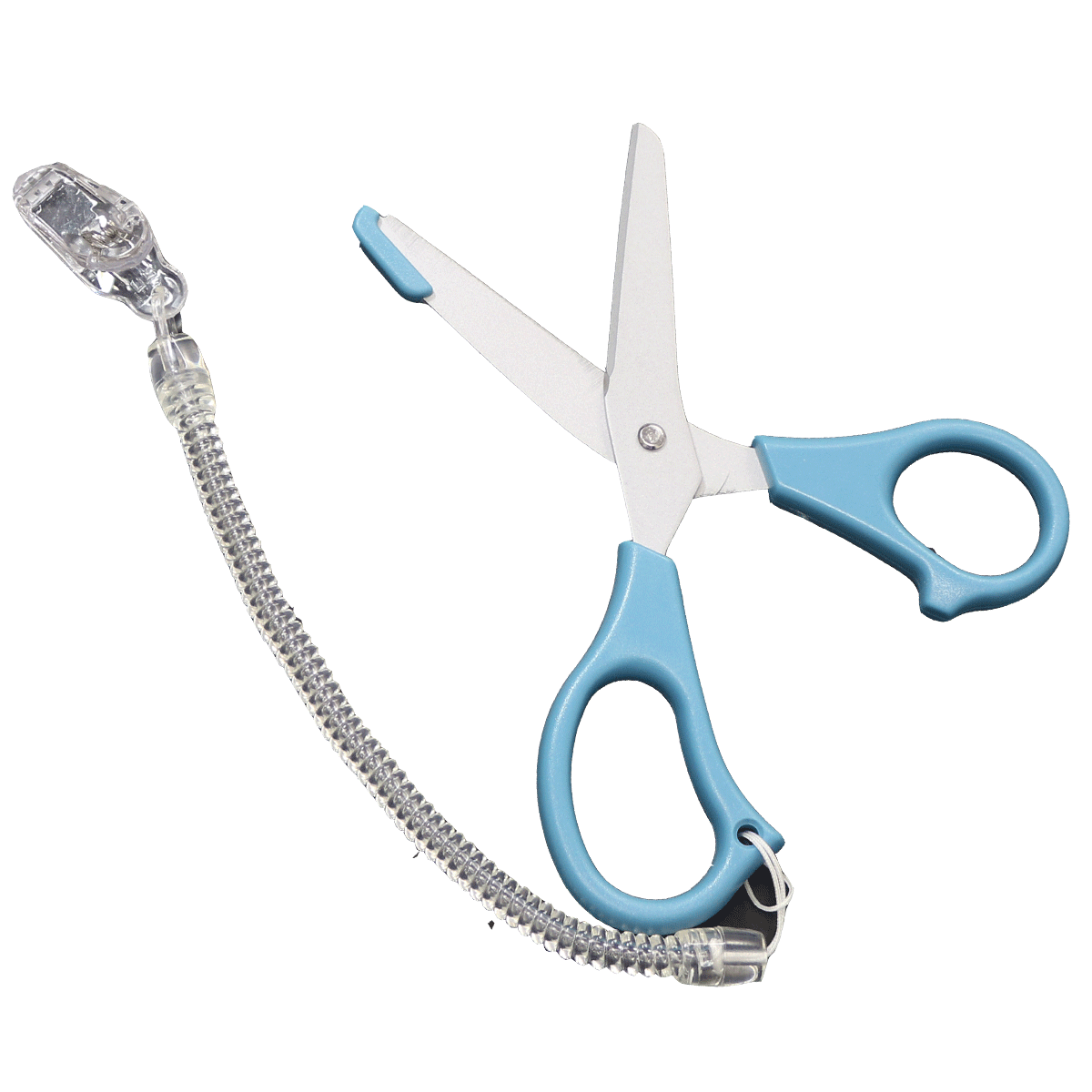 【ギフトバッグ対応可】 ナーイスはさみ 左利き用 ブルー UK-1500 天使のはさみ 関市伸びるストラップ付はさみ クリップ 日本製フッ素コート 医療 福祉 看護師 介護 子育て 教育 防災 ナース テーピング 工作 先丸 ガード付き 安全 病院 クリニック メディカル