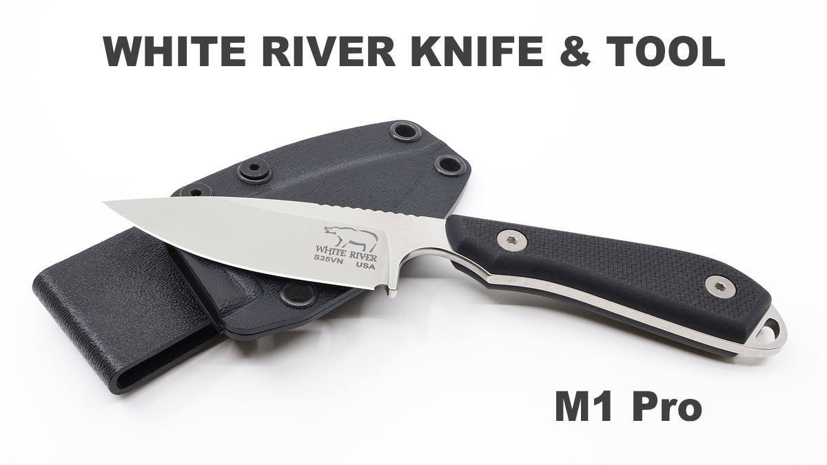 WHITE RIVER KNIFE &amp; TOOL (ホワイトリバー&amp;ツール) 米国ミシガン州 (創業2011年) 。 家族経営の小さな会社。 主にハンティングやフィッシング、そしてサバイバル活動やキャンプ向けのナイフを製造。 用途に合わせた使いやすい形状と素敵な見栄え、 印象に残るフィット感と仕上げ、高い機能性。 生涯に渡って顧客を満足させることを目指したナイフづくりは、 ユーザーを魅了してやまない。 コルクなどアメリカで生産されていない一部の材料を除き、 原材料はアメリカ国内産にこだわり、情熱をもってアメリカンナイフを製作。 ミシガン州マニスティー国立公園内を流れる川の名前が社名の由来。 White River M1 Pro (ホワイトリバー モデル1 プロ) WRM1 ホワイトリバーのフラッグシップ。 マルチパーパスに活躍する非常に優れたデザインと品質のナイフ。 ブレードは鋭く尖った切っ先をもちながら幅広のブレード形状。 繊細な作業もパワーを要する作業もこなせる高い汎用性。 ハンティング、フィッシングなど高度な操作性を 必要とするタスクで活躍するユーティリティーナイフ。 アウトドアフィールドで大活躍する逸品。 コンパクトなので普段使い (EDC) にも便利。 ブレードの表面には「ストーンウォッシュ加工」が施され、 渋みを帯びた表情は魅力的な質感。 使用による小傷が目立ちにくく、ハードユースにも向いている。 高炭素粉末ステンレス鋼CPM S35VN (米国クルーシブル社製) は、 刃物の鋼材として全てのスペックが非常に高い高価な鋼材。 仕上げ硬度はHRC58-60。 刃長は約75mm、刃幅が約27mm、厚さは約3.3mm。 丈夫なフルタング構造 ハンドル材は軽くて耐久性に非常に優れたG10材のハンドル。 握った指がしっくり落ち着き安心できるグリップ感のハンドル。 テクスチャード加工された滑りにくい表面がより心地よいグリップ感を助長。 カイデックスシースは軽量で高耐久。 装着方法に応じてポジションを変更することができる留め具。 高性能のカイデックスシースが一層このナイフを引き立てます。 天然木の木箱に収められています。 &nbsp; スペック 全長　：　約177mm 刃長　：　約75mm 刃厚　：　約3.3mm 重さ　：　約90g (シース付：約139g) 鋼材　：　CPM S35VN (高炭素粉末ステンレス鋼 柄材　：　G10 シース (ケース)　：　カイデックス 原産国　：　アメリカ &nbsp; 保証について WHITE RIVER KNIFE &amp; TOOL社は「100%の満足が得られなかった場合、 無償で修理・交換に応じる」ことを保証内容を公表しておりますが、 これは本国の米国内における保証内容であると御理解いただき、日本においては 同様の保証内容はないということを予めご了承下さいますようお願いいたします。 当店(株式会社北正)は日本における正規輸入元として日本国内において 販売しておりますが、もし不具合等があった場合はまずは事前に弊社に ご相談くださいますようお願いいたします。 &nbsp; ※米国から輸入の際に輸送中にパッケージが損傷している場合があります。 また検品のためラベルを切って開封することがあります。 (ナイフ本体には損傷はないことは確認しております。) &nbsp; WHITE RIVER KNIFE &amp; TOOL 海外ブランド 贈り物としても 古くは「お守り刀」を贈る風習もありましたが、昨今では刃物は”未来を切り開く” として縁起の良い贈り物としてプレゼントされる方も増えています。 当店では無料でギフトラッピングにも対応させて頂きます。 ギフトラッピングをご希望の場合は、備考欄へ”ギフトラッピング希望”とご記入ください。 ニューワールドネット名品倶楽部 ニューワールドネット名品倶楽部を運営する（株）北正は、 「刃物の街」岐阜県関市で創業から約70年以上にわたり 一貫して刃物を取り扱っております。 岐阜県関市を中心に、優れた刃物を提供する事をモットーにしており、 長年にわたる豊富な経験と実績をもとに、刃物のプロによって選定された刃物 (ナイフ、包丁をはじめハサミ、爪切り等)は信頼できるものばかり。