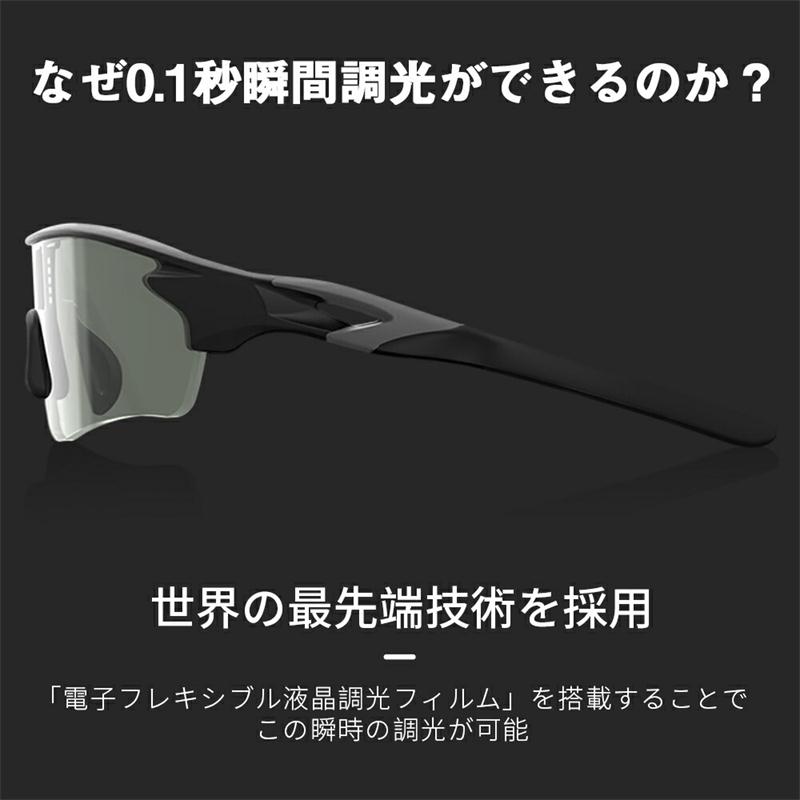 0.1秒瞬間調光サングラス 偏光調光 メンズ スポーツ アイウェア ドライブ レディース eShades 99％UVカット NEWYES メガネ 車 運転 ゴルフ ランニング 紫外線カット 野球 アウトドア ロードバイク 父の日 プレゼント