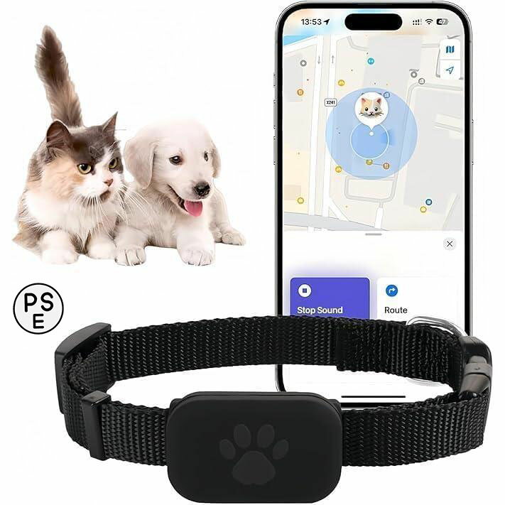 乐天商城 - ペット用GPS 首輪対応 猫用トラッカー 犬用トラッカー GPS首輪トラッカー ペット用位置追跡デバイス 猫・犬用 小型猫用GPS ペット用トラッカー 月額料金なし